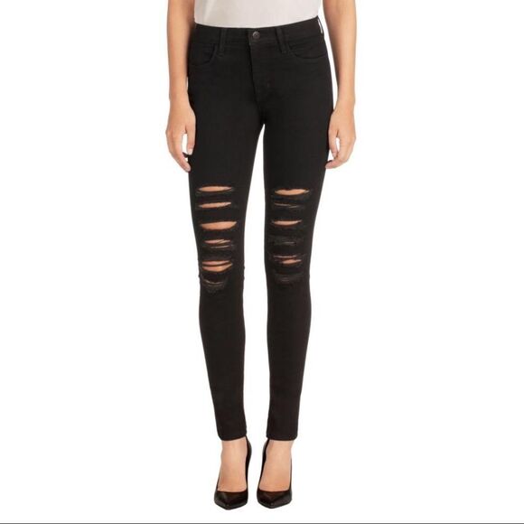 ✨2xHP✨J BRAND MARIA HIGH RISE SKINNY IN BLACK HEART✨ - Picture 1 of 6